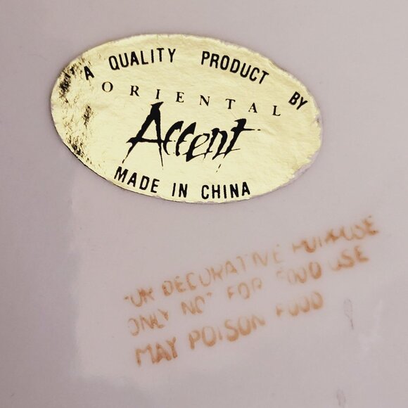 Vintage Ivy Embossed Ceramic Decorative Plate White Green Leaves Gilded Rim - Picture 14 of 14